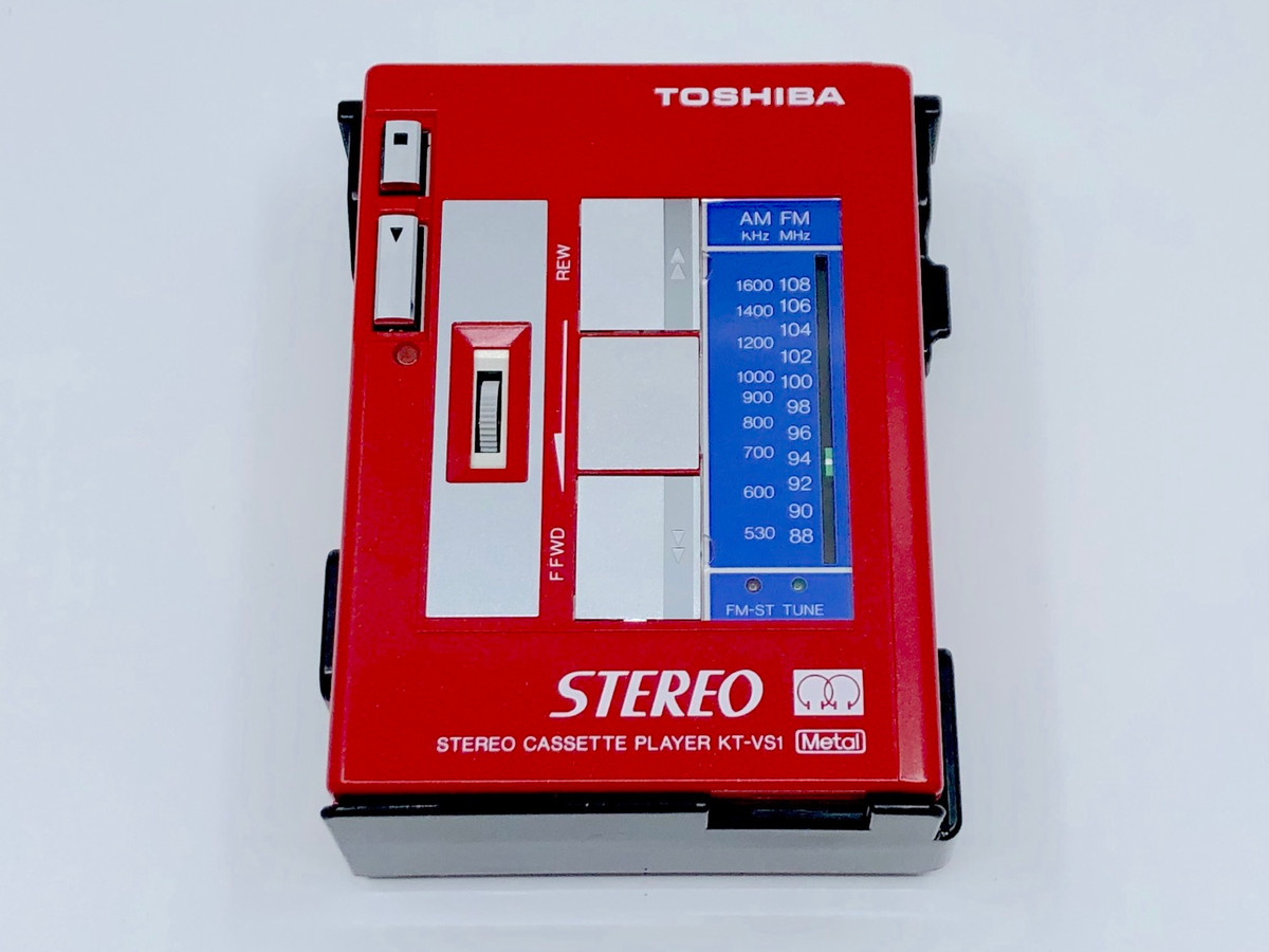 Toshiba KT-VS1 Red Portable Cassette Player with AM FM Radio