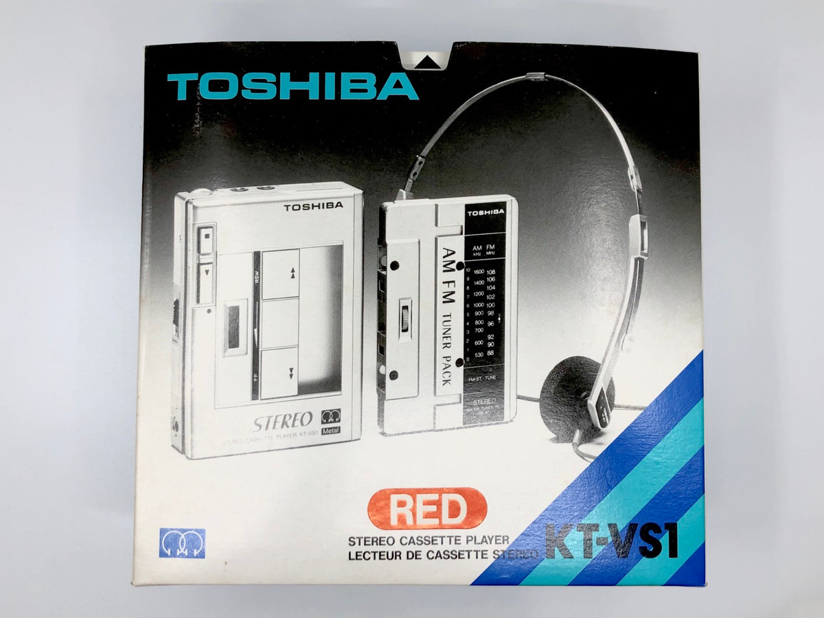 Toshiba KT-VS1 Red Portable Cassette Player with AM FM Radio